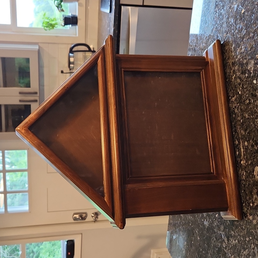 Wooden flag and certificate display case